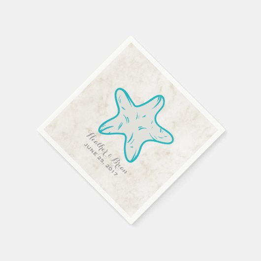 Türkisblaue Hochzeit Serviette (Ecke)
