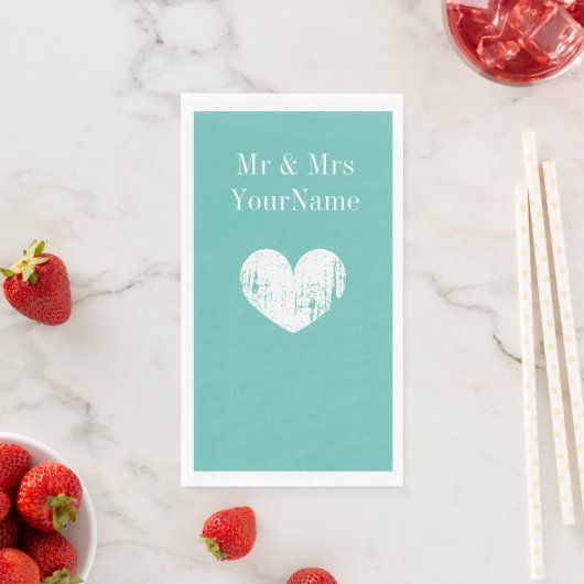 Türkisblaue Hochzeit Serviette (Beispiel)