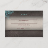 Türkisblaue Hochzeitkarte Begleitkarte (Rückseite)
