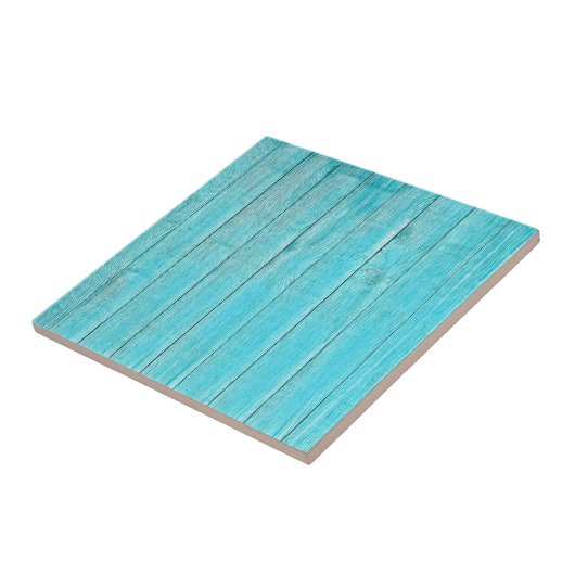 Türkisblaue Holzwand Textur Fliese (Seite)