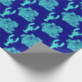 Türkisblaue Hummer-Küstenmuster Geschenkpapier (Ecke)