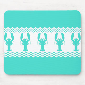 Türkisblaue Hummer-Streifen Mousepad