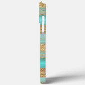 Türkisblaue Imitate Gold Glitzer Case-Mate iPhone Hülle (Rückseite / Links)