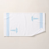 Türkisblaue Kadukus und Streifen in Weiß Badhandtuch Set (Handtuch)