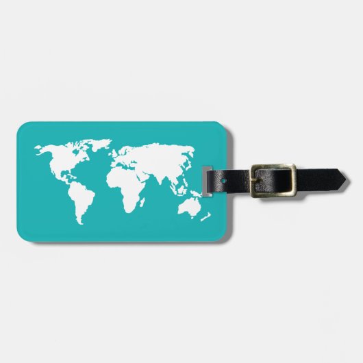 Türkisblaue Karte Gepäckanhänger (Vorderseite horizontal)