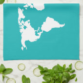 Türkisblaue Karte Küchentuch (Gefaltet)