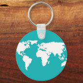 Türkisblaue Karte Schlüsselanhänger (Vorderseite)