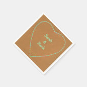 Türkisblaue Kontur personalisierte Servietten (Ecke)