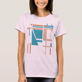 Türkisblaue Korallenrost MCM inspirierte Quadrate T-Shirt