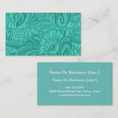 Türkisblaue Lederdruckkarten Visitenkarte (Vorne/Hinten)