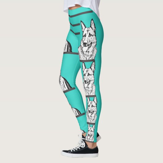Türkisblaue Leggings (Links)