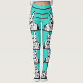 Türkisblaue Leggings (Vorderseite)