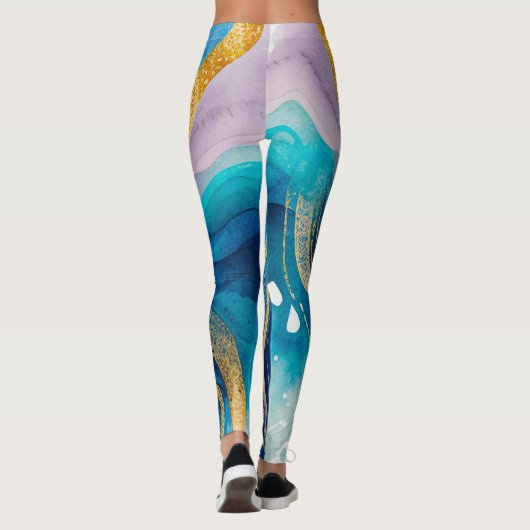 Türkisblaue Leggings (Rückseite)