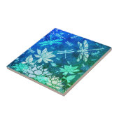 Türkisblaue Libelle Blume Cearmic Tile Fliese (Seite)