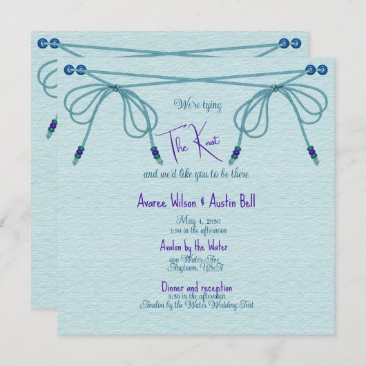 Türkisblaue Liebe Knots Hochzeit (Vorne/Hinten)