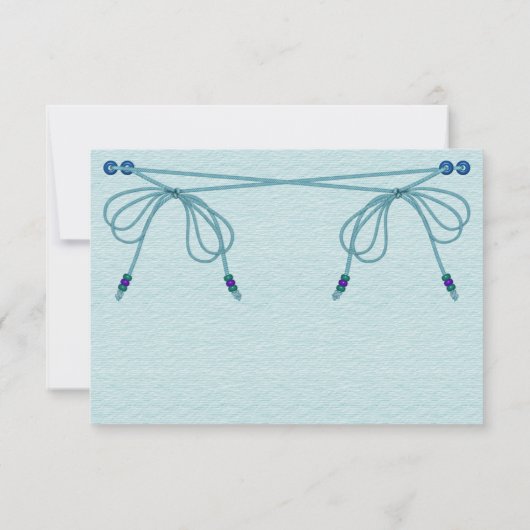 Türkisblaue Liebe Knots Hochzeit RSVP Karte (Rückseite)