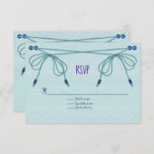 Türkisblaue Liebe Knots Hochzeit RSVP Karte (Vorne/Hinten)