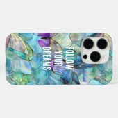 Türkisblaue Lila Schmetterlinge Case-Mate iPhone Hülle (Rückseite (Horizontal))