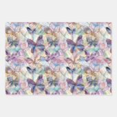 Türkisblaue Lila Schmetterlinge Geschenkpapier Set (Vorderseite 3)