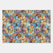 Türkisblaue Lila Schmetterlinge Geschenkpapier Set (Vorderseite 2)