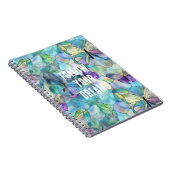 Türkisblaue Lila Schmetterlinge Notizblock (Rechte Seite)