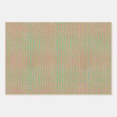 Türkisblaue Linien Imitate Rustikale braune Kraft Geschenkpapier Set (Vorderseite 3)