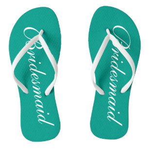 Türkisblaue Maid-Flip-Flops für Hochzeiten am Stra Badesandalen