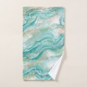 Türkisblaue Marmorbadehandtücher Set Geschenk (Handtuch)