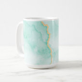 türkisblaue Marmorfliesen Kaffeetasse (Vorderseite Links)