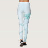 Türkisblaue MarmorLeggings Leggings (Rückseite)