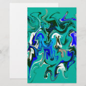 Türkisblaue Marmorstruktur Briefpapier (Vorne/Hinten)