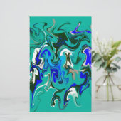 Türkisblaue Marmorstruktur Briefpapier (Stehend Vorderseite)