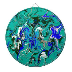 Türkisblaue Marmorstruktur Dartscheibe