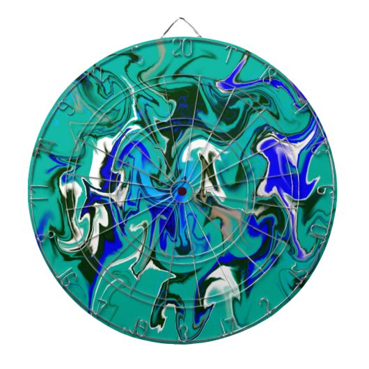 Türkisblaue Marmorstruktur Dartscheibe (vorne)