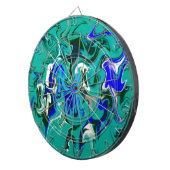 Türkisblaue Marmorstruktur Dartscheibe (Vorderseite rechts)