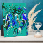 Türkisblaue Marmorstruktur Fotoplatte (Seite)