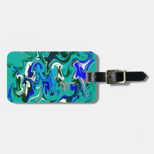 Türkisblaue Marmorstruktur Gepäckanhänger