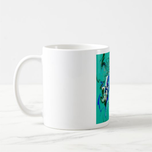 Türkisblaue Marmorstruktur Kaffeetasse (Links)