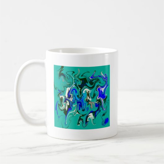 Türkisblaue Marmorstruktur Kaffeetasse (Links)