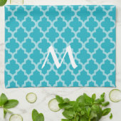 Türkisblaue marokkanische Moods Quatrefolie mit Ur Geschirrtuch (Gefaltet)