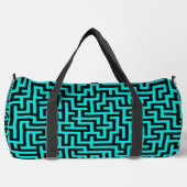 Türkisblaue Maze Lines Duffle Bag (Vorderseite)