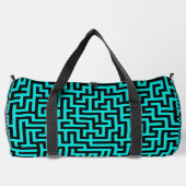 Türkisblaue Maze Lines Duffle Bag (Rückseite)
