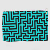 Türkisblaue Maze Lines Golfhandtuch (Horizontal)