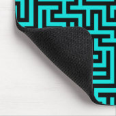Türkisblaue Maze Lines Mousepad (Ecke)
