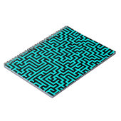 Türkisblaue Maze Lines Notizblock (Linke Seite)