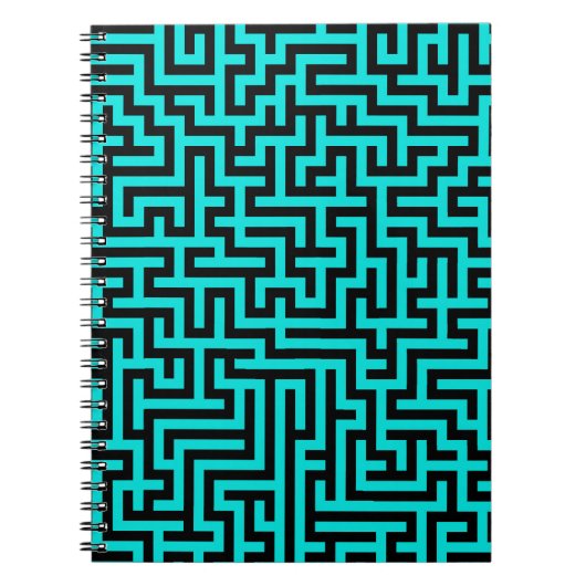 Türkisblaue Maze Lines Notizblock (Vorderseite)
