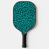 Türkisblaue Maze Lines Pickleball Schläger (Rückseite)
