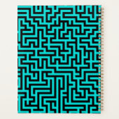 Türkisblaue Maze Lines Planer (Rückseite)