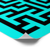 Türkisblaue Maze Lines Poster (Ecke)
