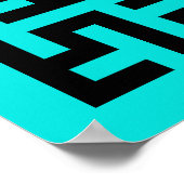 Türkisblaue Maze Lines Poster (Ecke)